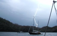 sailboat lightening strike caught on camera at kassandra in northern, greece (vid)