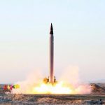 An Iranian Emad rocket is launched as it is tested at an undisclosed location